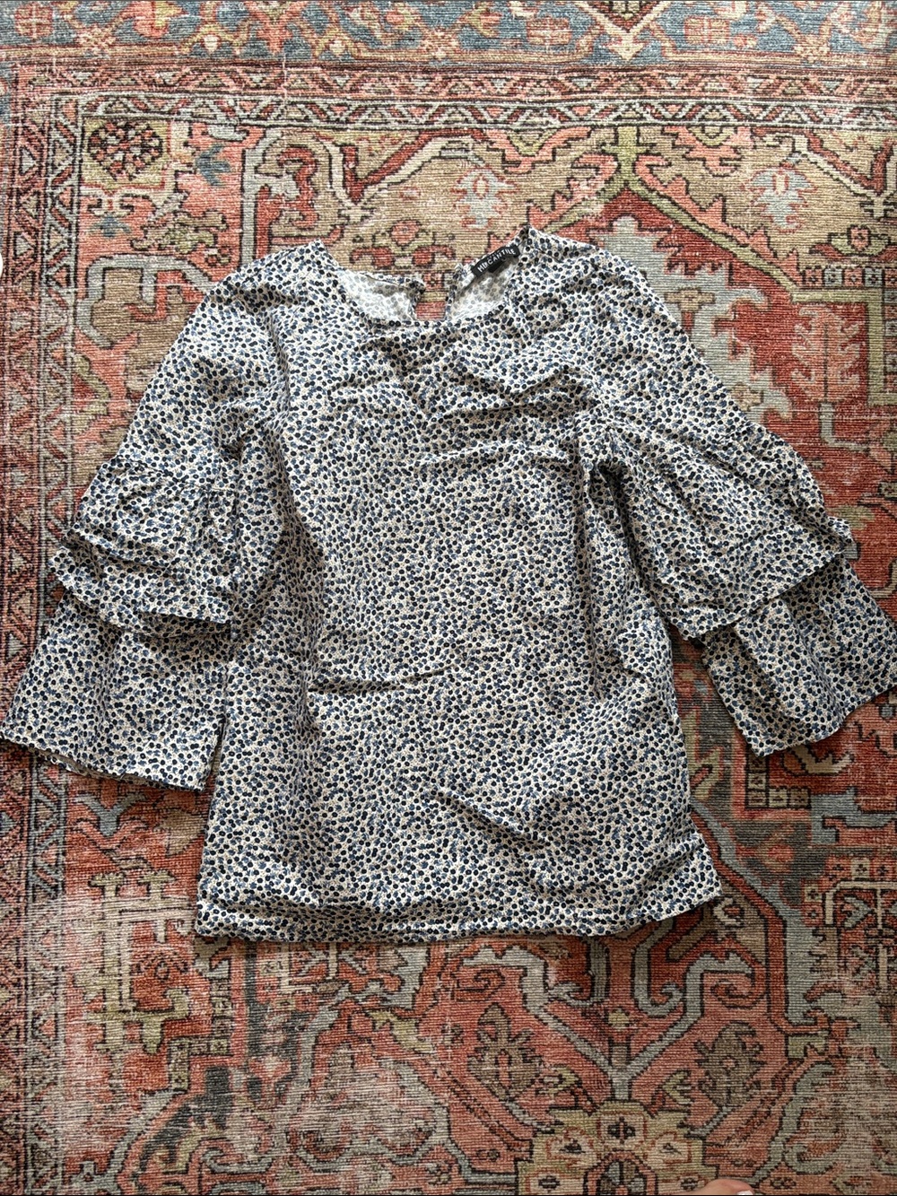 J Crew floral blouse with sleeve detail